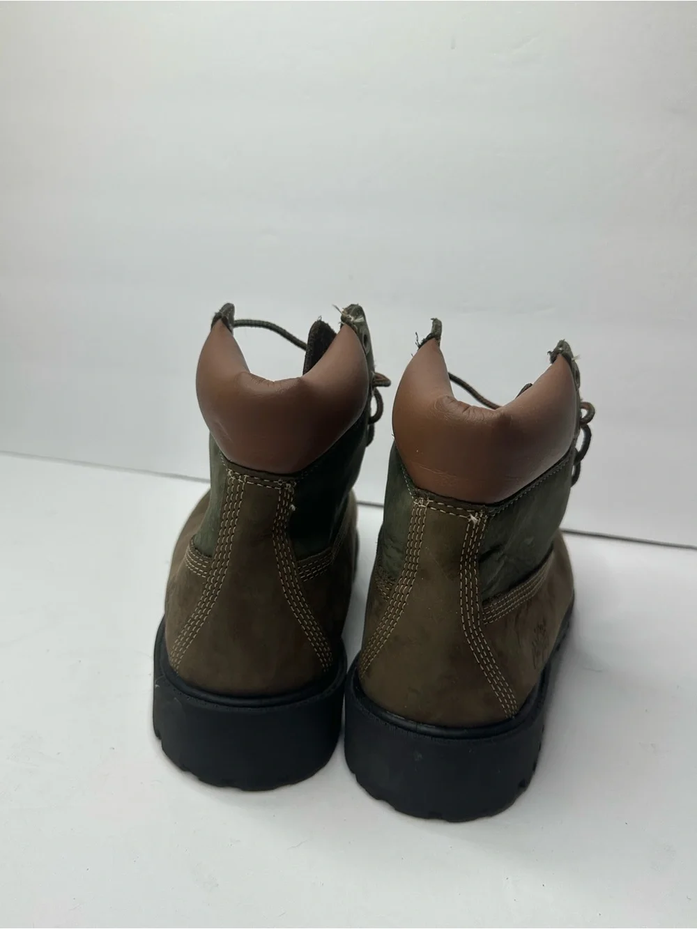 Timberland Olive and Brown Leather Ankle Boots